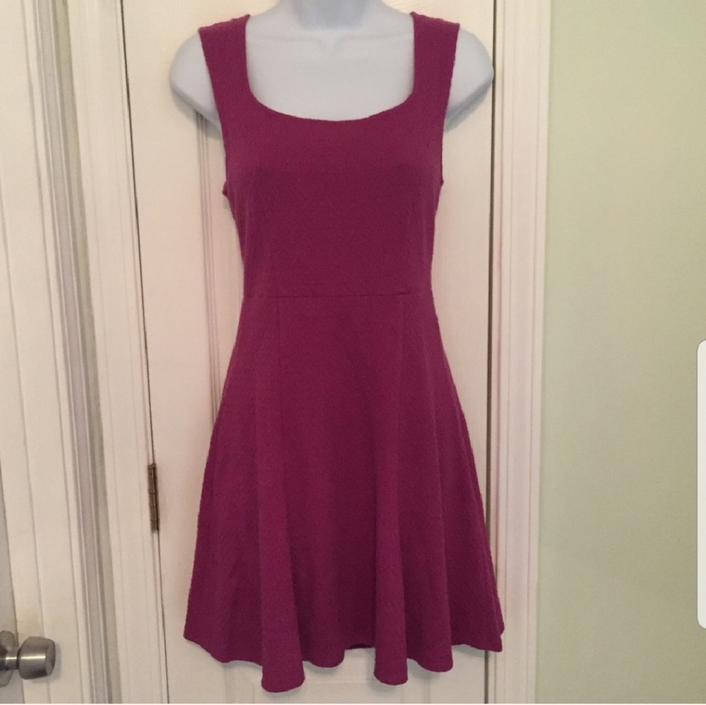 UO Pins & Needles Purple Fit & Flare Dress